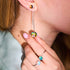 Boucles d'oreilles pendantes en chaîne de verre Galaxy | Argent sterling 925 | Lune émeraude